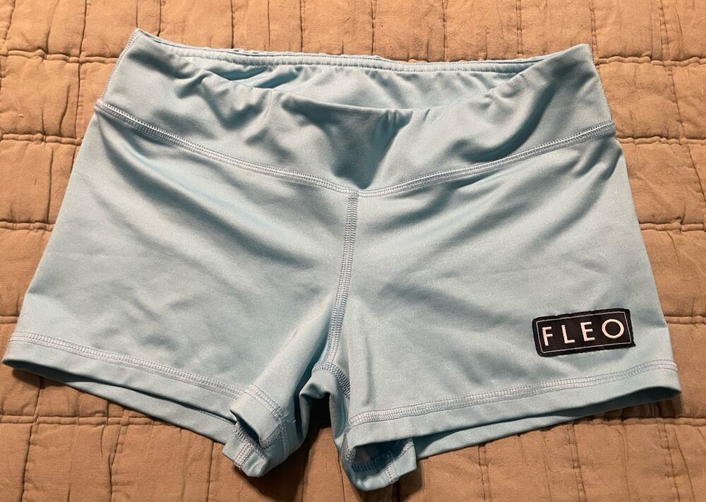FLEO Blue Original Cut Shorts 3 Inch Athletic CrossFit Size Medium